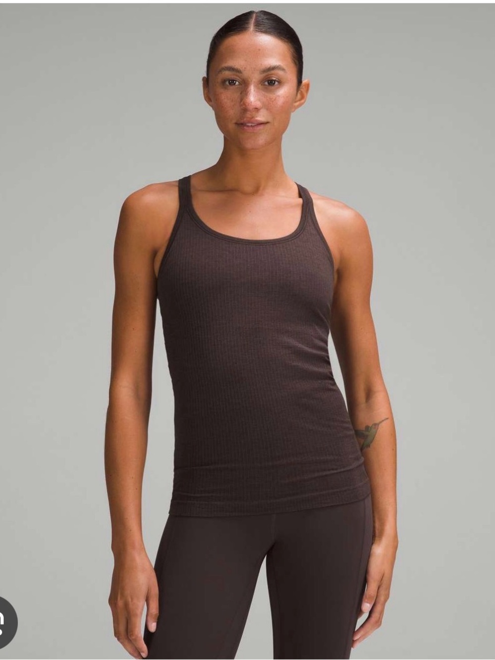 lululemon set ebb to street tank and leggings. Size 4. Espresso.